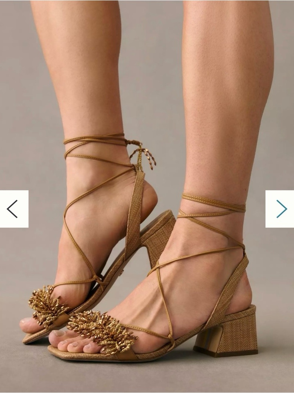 EUC Sam Edelman Walda beaded block heel sandals, sz. 8 - Picture 2 of 10